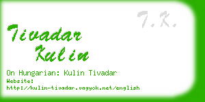 tivadar kulin business card